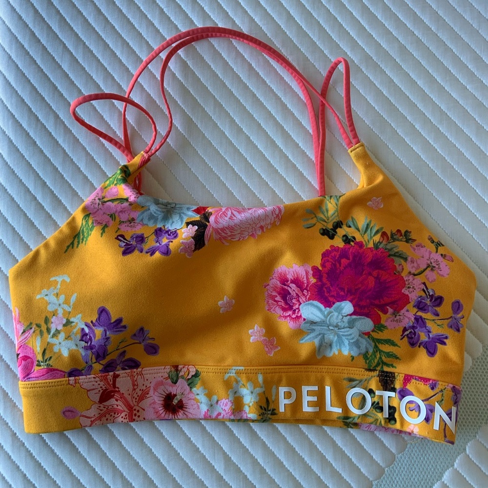 Peloton Asian Pacific Islander Heritage Collection Yellow Floral Sports Bra
